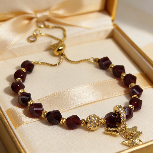 Garnet Flutter Glow Bracelet