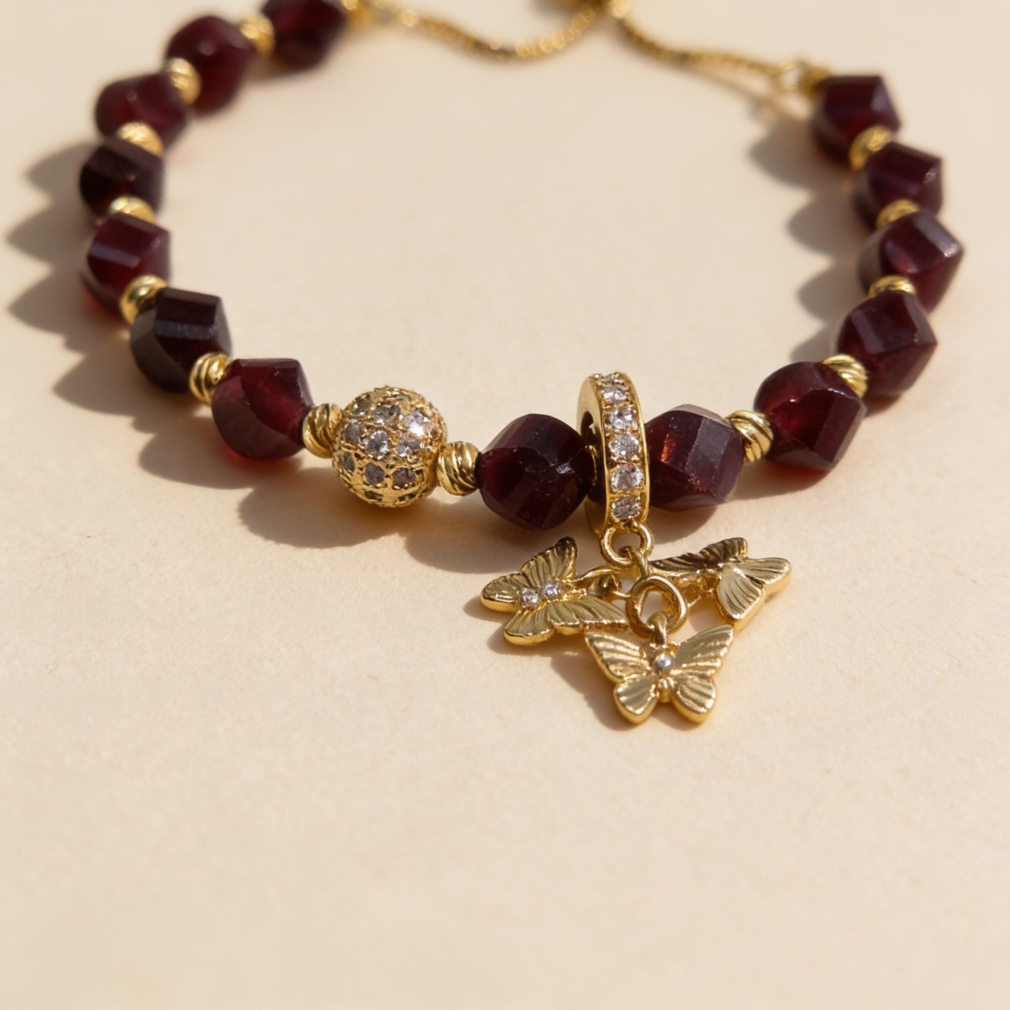 Garnet Flutter Glow Bracelet