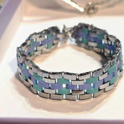Azure Flow Bracelet | Handmade Miyuki Tila Jewelry